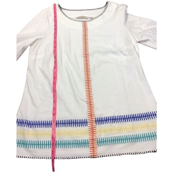 Soft Surroundings White Primary Color Embroidered Stitch Tunic Size Small - Picture 6 of 10